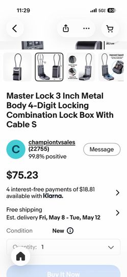 master lock box with cable new $40 for pick up only in Anaheim