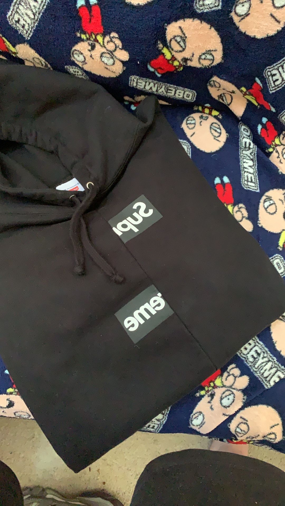 Supreme CDG black hoodie SIZE LARGE