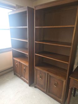 Two vintage book shelves