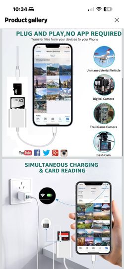 Brand new! SD Card Reader for Smartphone, No APP Required Plug and Play, Support SD/TF Card Reader