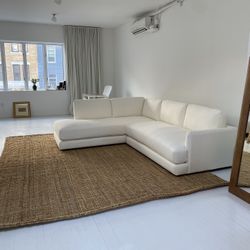 West Elm Sectional Sofa: White Chaise