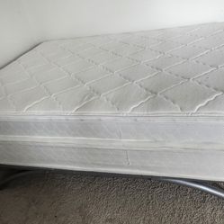 Metal Queen  Bed frame stand, Box spring and Queen size mattress