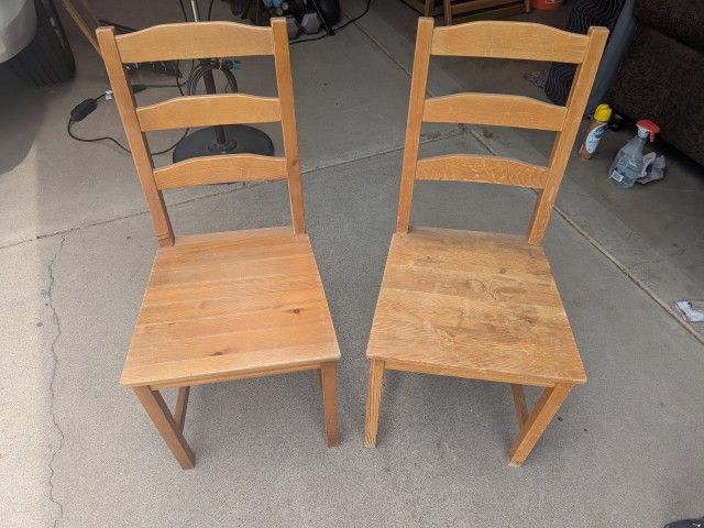 (2) Wooden Chairs