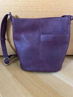 Joy Susan Vegan Leather Bindi Bucket Crossbody-Plum