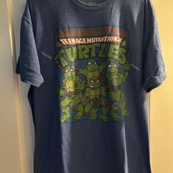 TMNT Teenage Mutant Ninja Turtles Graphic T-shirt Men’s XL Blue 2014 Nickelodeon