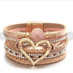 Fashion New Bracelet Female Love Rhinestone Magnetic Bracelet Girlfriends Sister Gift Jewelry

