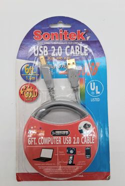 New Sonitek 6 ft. Computer USB 2.0 Cable
