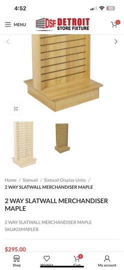 2 way Slatwall Merchandiser Maple