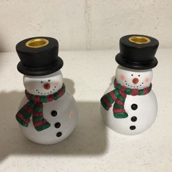 Snowman Candle Holders