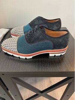 Christian Louboutin Mika Sky Spiked Derby Shoes – Men’s Size 42 / US 9
