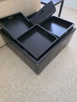 Storage ottoman foot rest