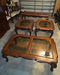 Living room table set Cherry wood
