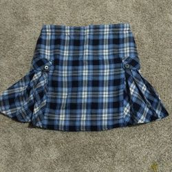 Blue Plaid Skirt