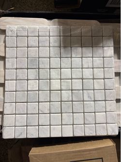 Honed white marble mosaic tile