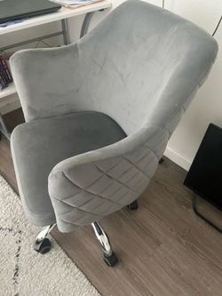 Elegant rolling grey chair