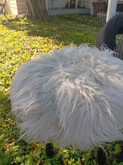 Ottoman fancy plush clear leg