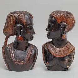 Vintage Carved Wood African Art Sculptures