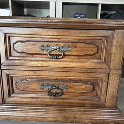 Free Wood Two Drawer Nightstand Bedside Table 
