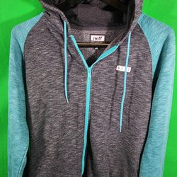 Neff Mens Size: Medium, Zip With Hoodie Jacket Navy Blue With Gray