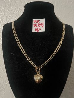 14K Solid Gold Chain and Pendant For Wedding 18.3Gr 18 Inches Long