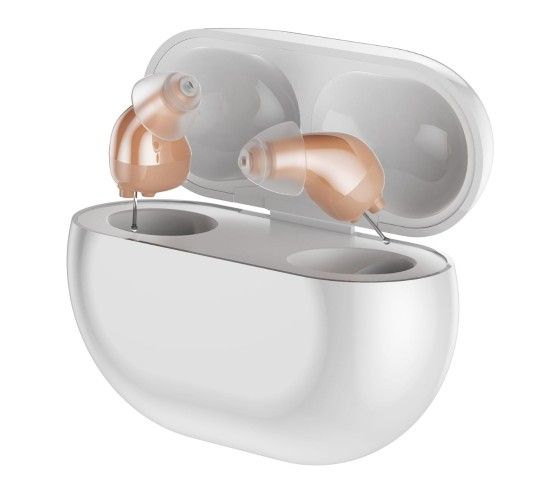 Hearing Aids, Invisible Rechargeable Digital Hearing Aids for Seniors with 16-Channel Sound Processing Noise Cancelling OTC Auto-On/Off