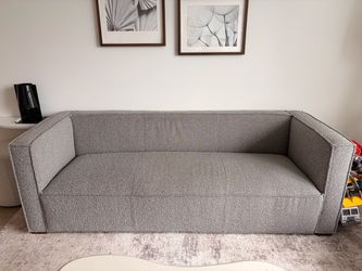 Modern Gray Boucle 3-Seater Sofa