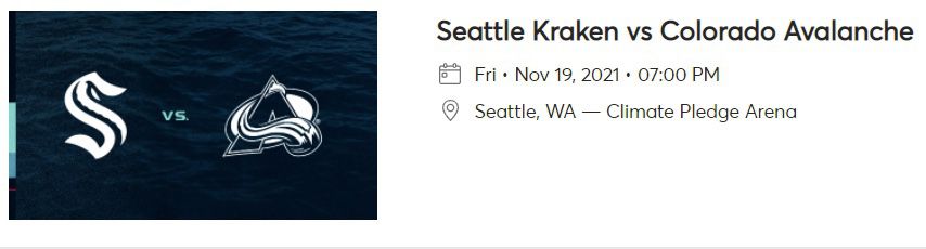 Seattle Krakens Vs Colorado Avalanche 