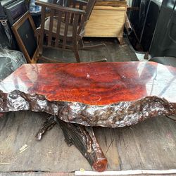 burl live edge coffee table