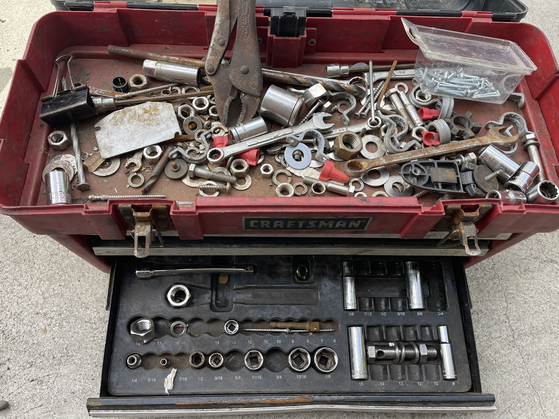 Craftsman Toolbox With Miscellaneous Sockets/wrenches/ Others