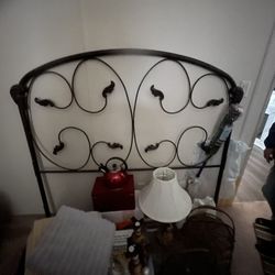 Head Board 3 Lamps 2 Shades Candlestick Holders 3 Pastry Trays And A Air fryer 