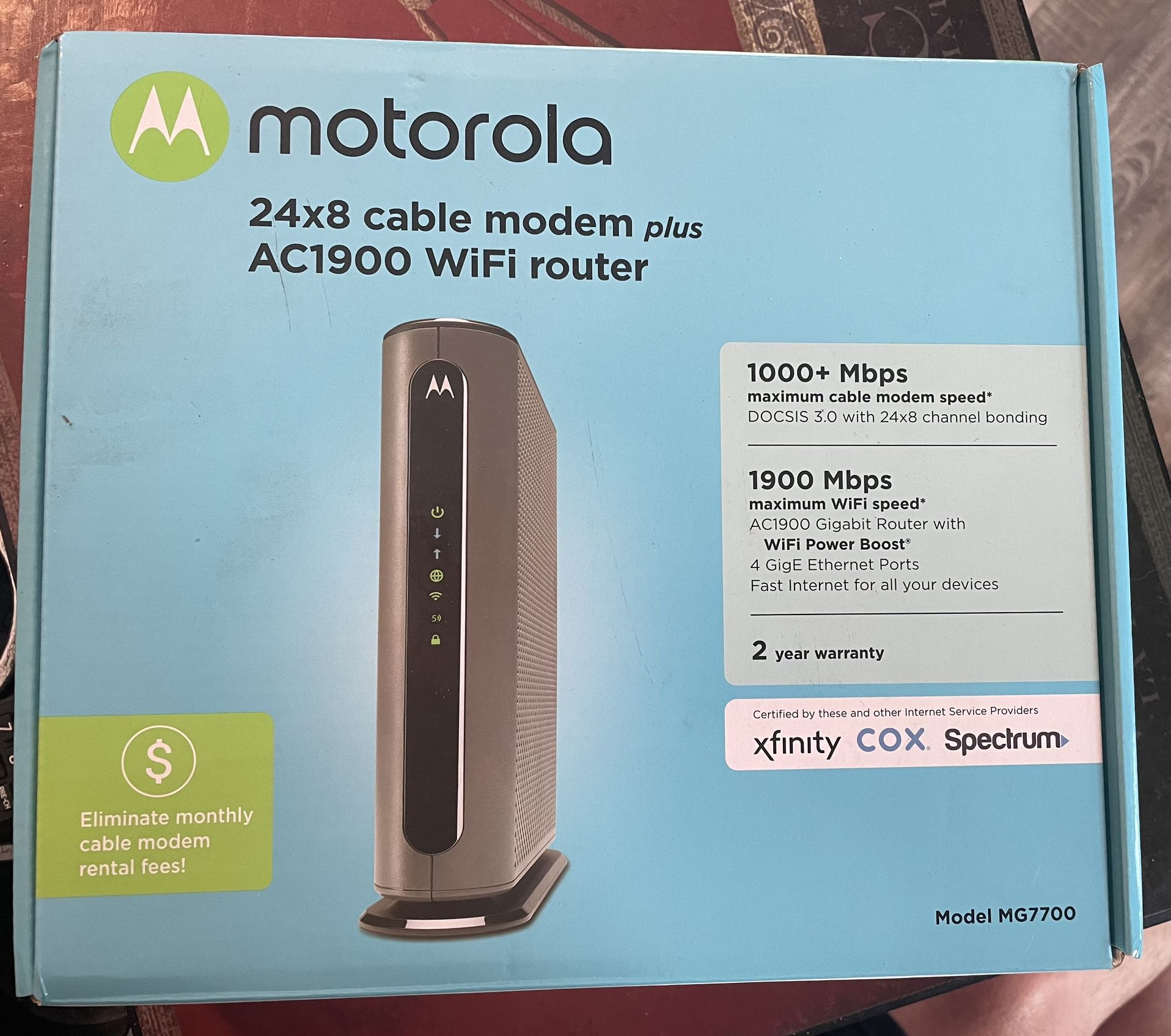 Motorola AC1900 24x8 Cable Modem Plus WiFi Router
