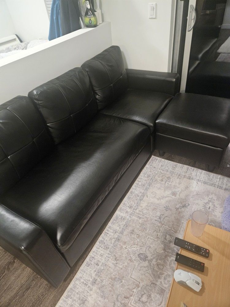 Faux Leather Sofa