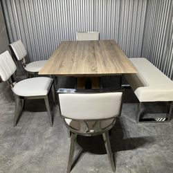 Dining room set modern chrome