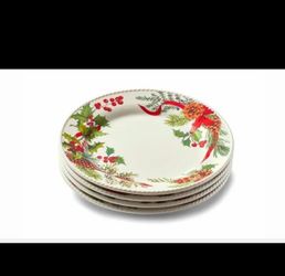 Christmas Holiday Dinner Plates Set of 4