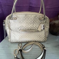 Coach Beige Handbag with Shoulder Strap