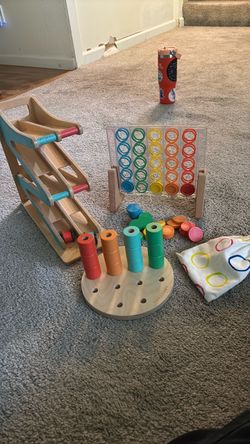 Lovevery toys- car ramp, peg stacker, color drop
