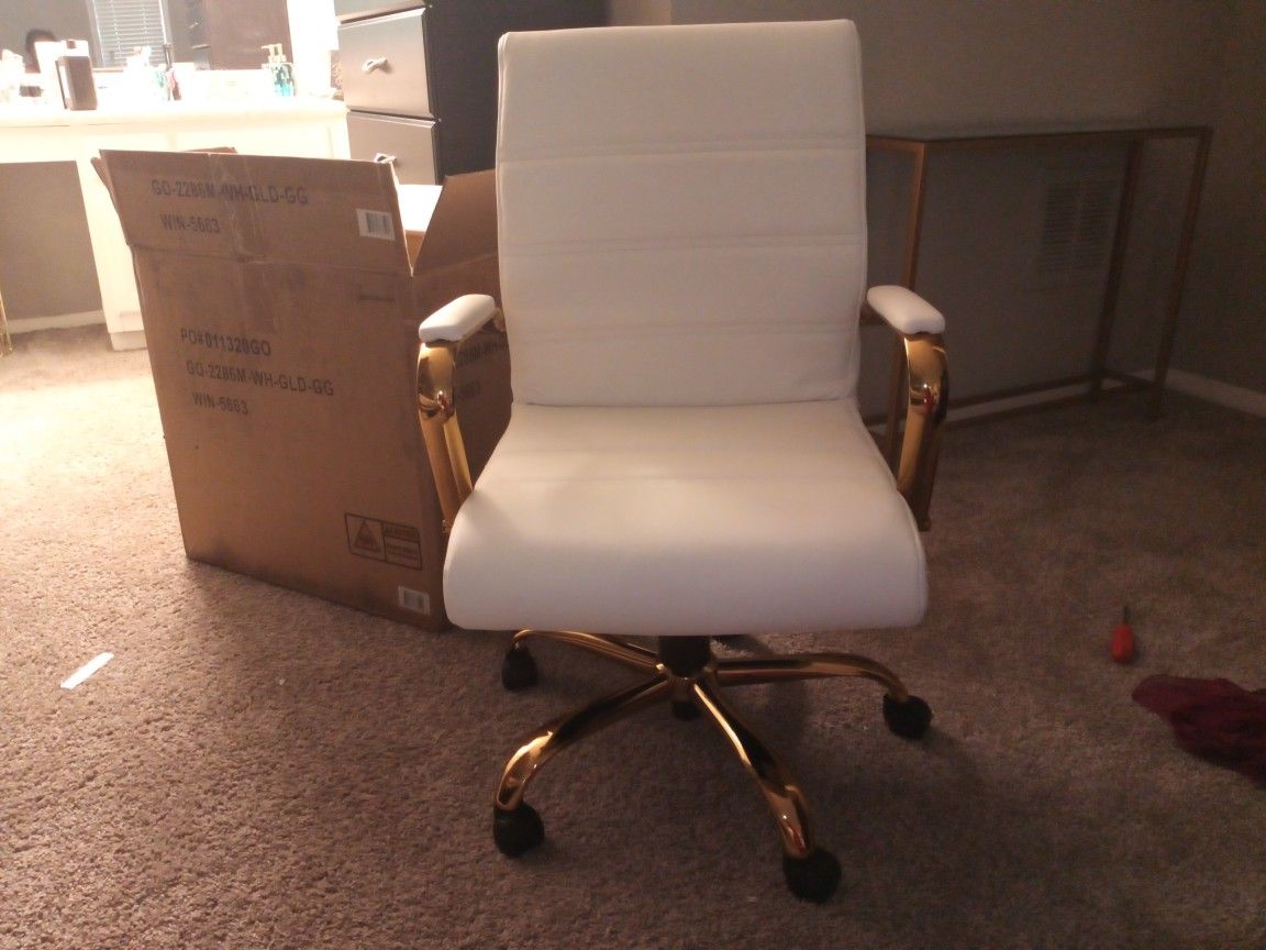 White and Gold Office Chair