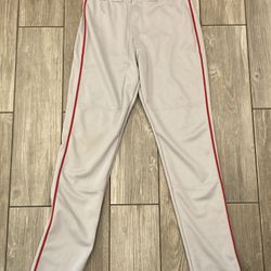 Easton Adult Grey With Red Piping Baseball Pants