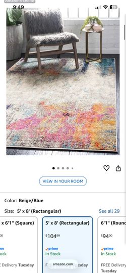 Unique Loom Chromatic Collection Modern Colorful & Vibrant Abstract Area Rug