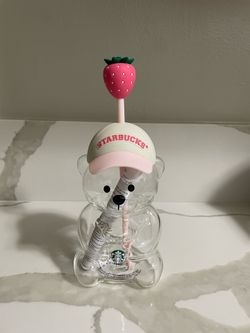 starbucks pink bearista glass cup
