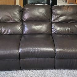 La Z Boy Reclining Leather Couch and Chair