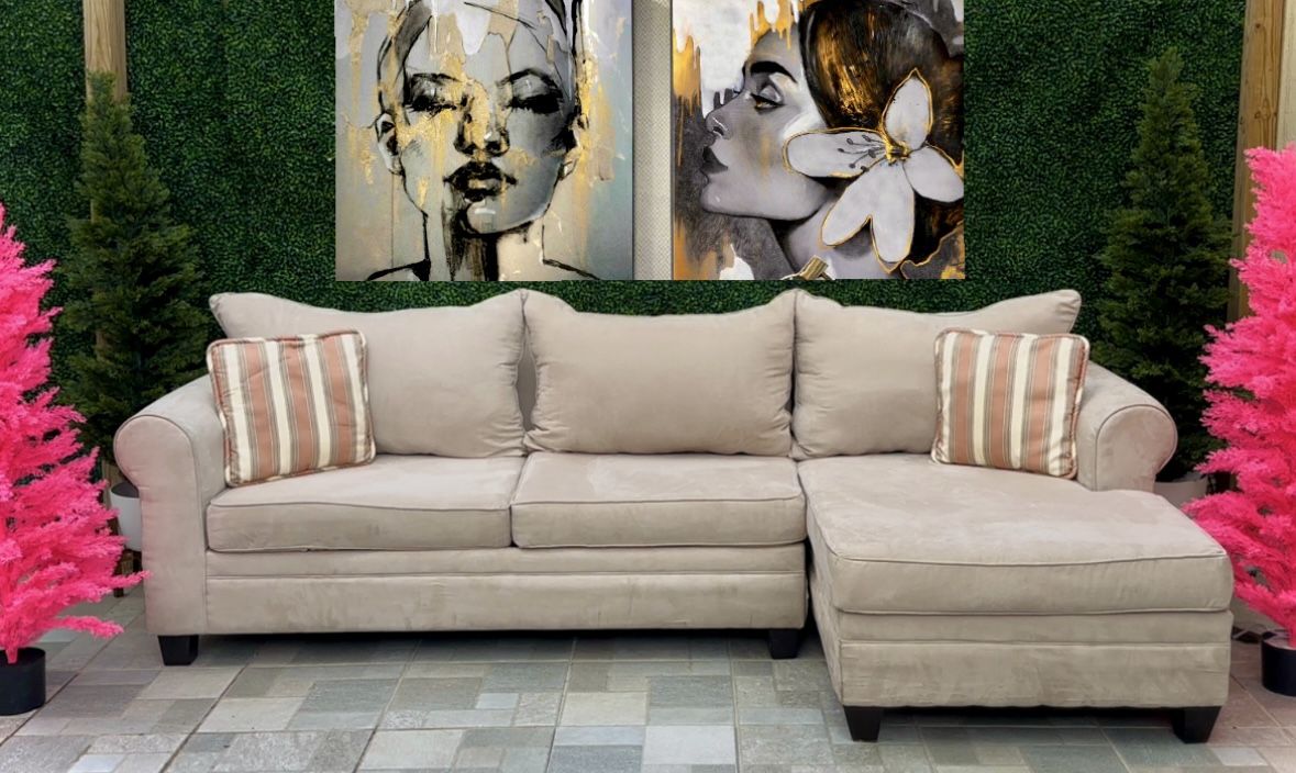 (Free Delivery 🚚) May Furniture 2-Piece Sleeper Sectional Couch