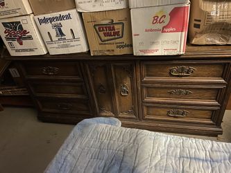 Hard Wood French Provincial Dresser 9 Drawers