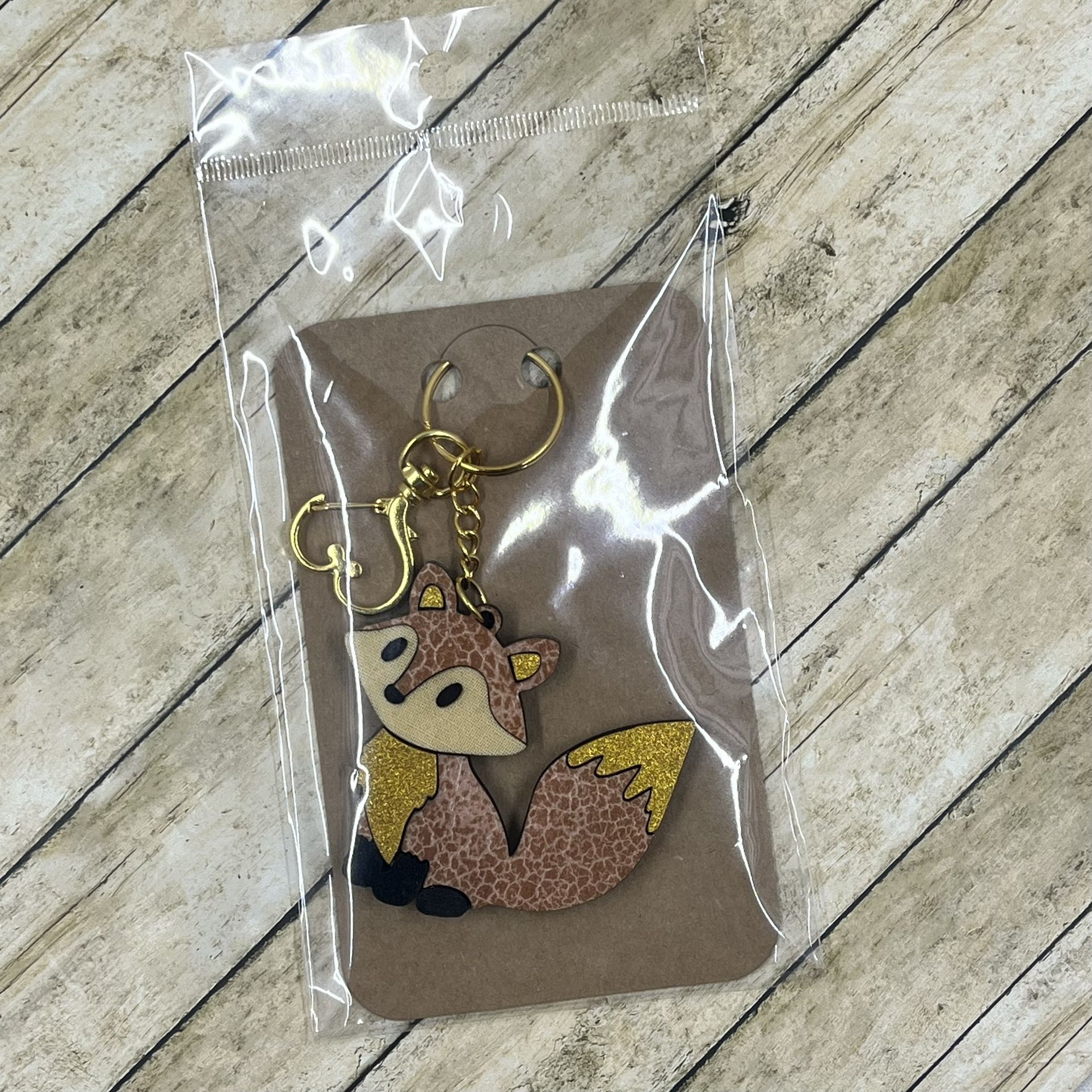 Fox Keychain, Bag Tag, Zipper Pull, Purse/Backpack Tag, Handmade Wooden Laser Cut