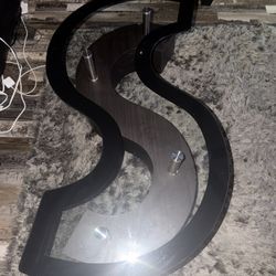 S-Shaped Glass Table