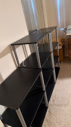 Black Multi-Tier Shelving Unit