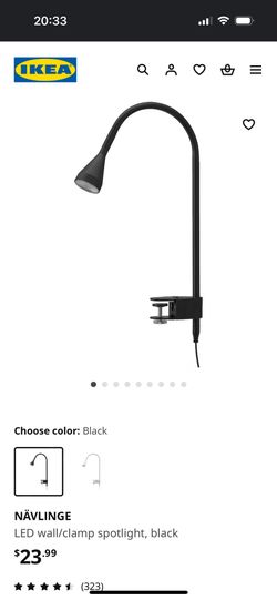IKEA LED wall/clamp spotlight, Black