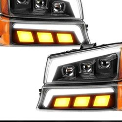 Partsam LED Headlights Assembly DOT Approved with Start-up Light DRL Sequential Turn Signal Hi/Low S