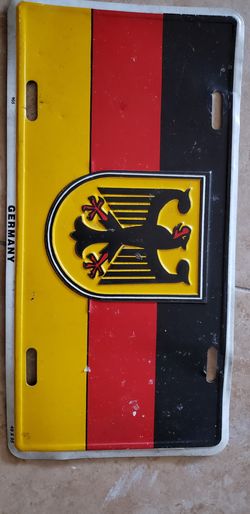 German vehicle plate, aluminum