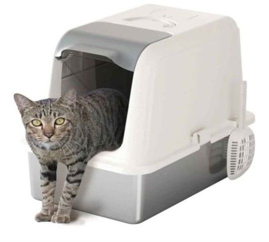 Enclosed Stainless Steel Cat Litter Box
